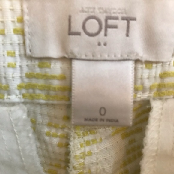 Ann Taylor Loft yellow print textured shorts sz 0 - Picture 6 of 7